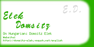 elek domsitz business card